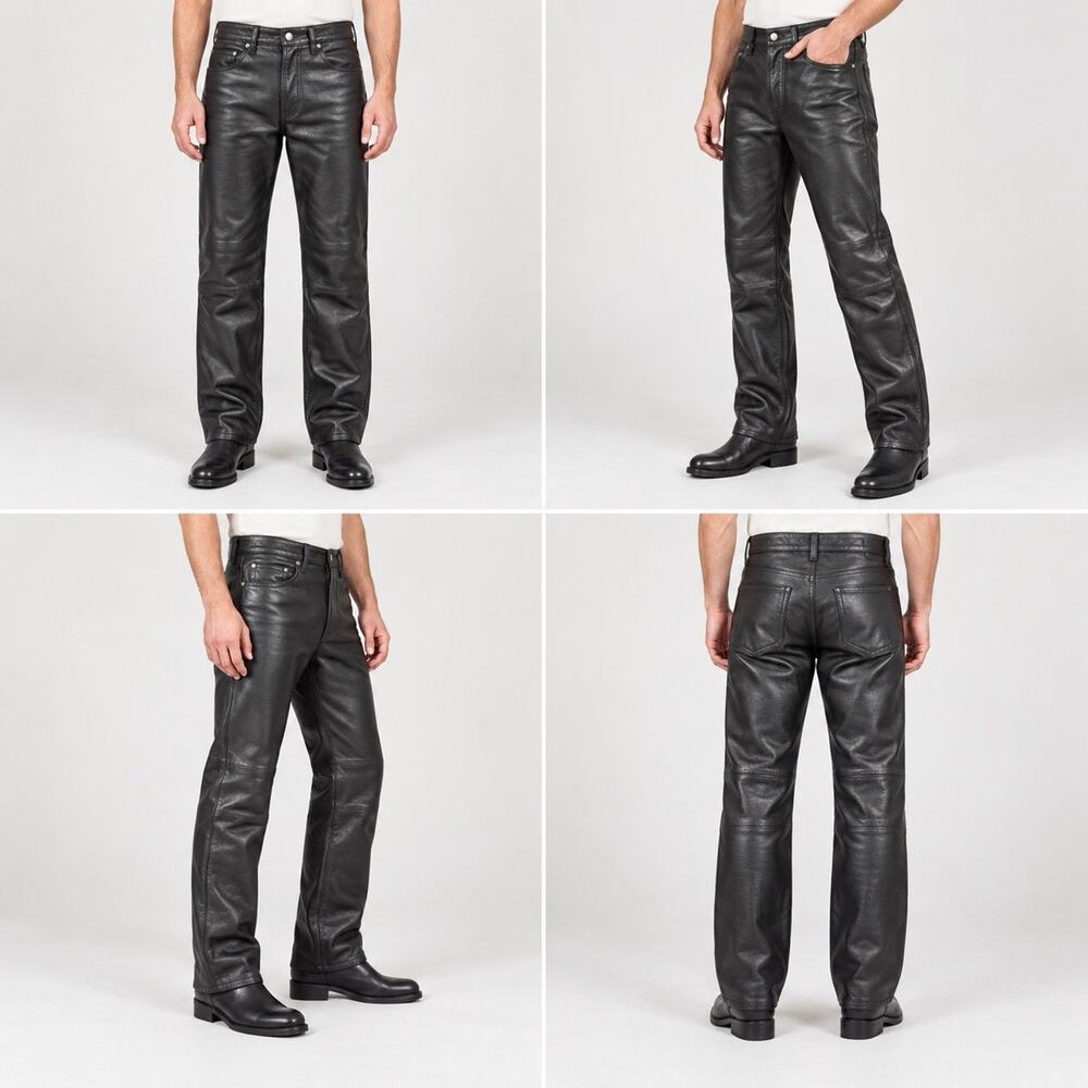 Wilsons Leather Pants Mens Size 30 Black Lined Straight Leg Biker Rock Style